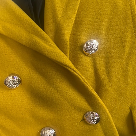 Women's Winter Double breasted Notched Lapel Midi Wool Blend Pea Coat Jacket - Picture 3 of 4